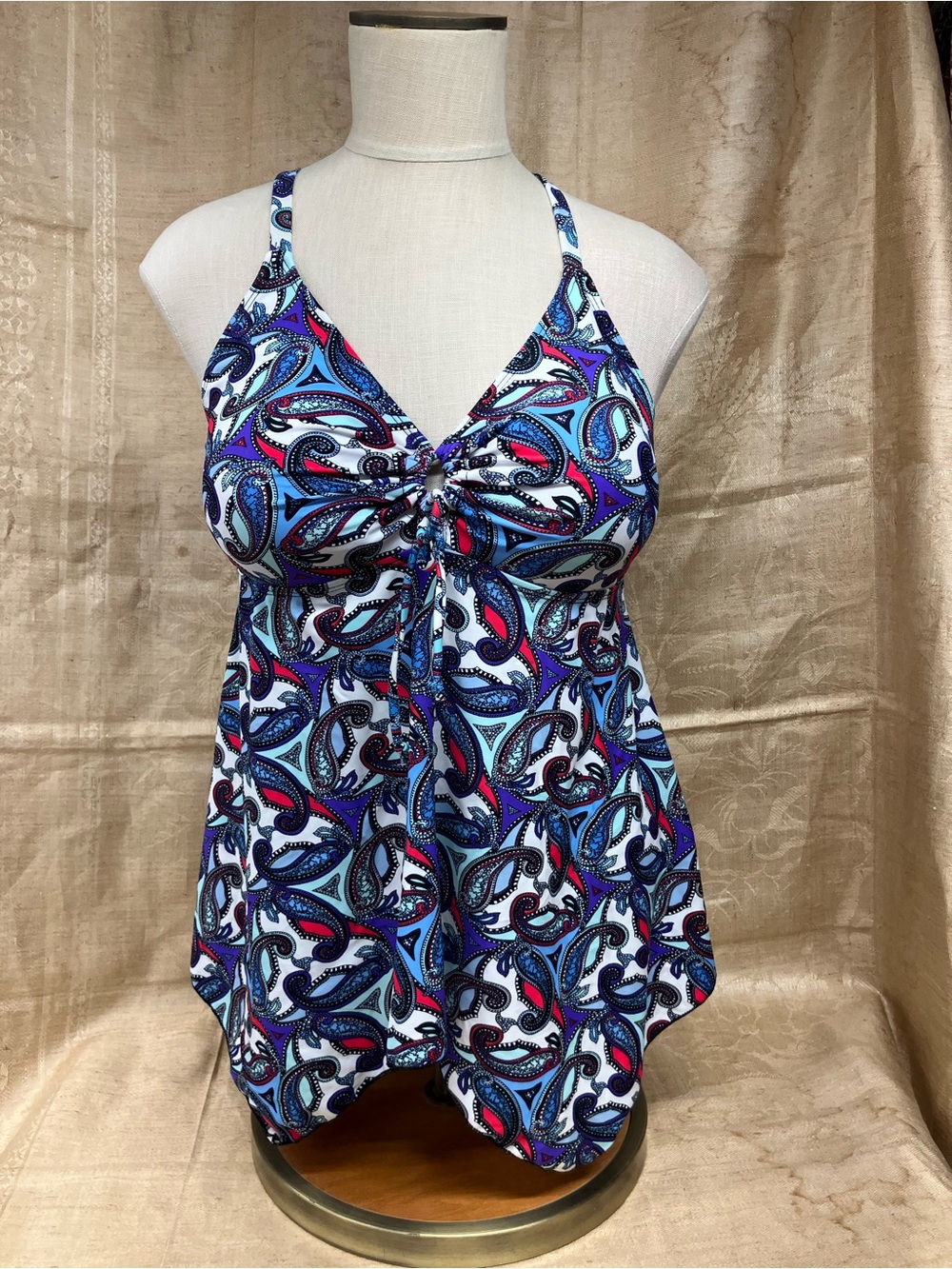 Tankini Swimsuit (TOP ONLY!!!) with Crisscross Straps - Picture 2 of 7
